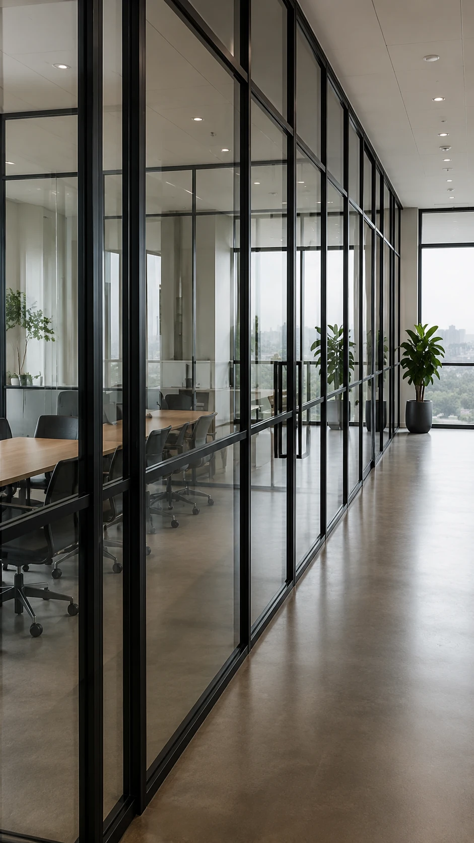 Nordisk kontor med glaspartier